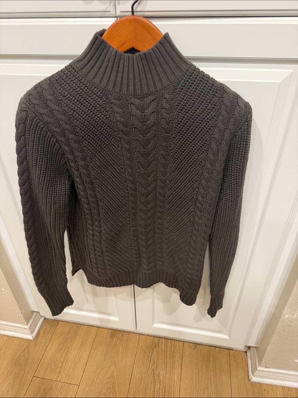 Alp N Rock Cable Knit Mock Neck Sweater - Charcoal